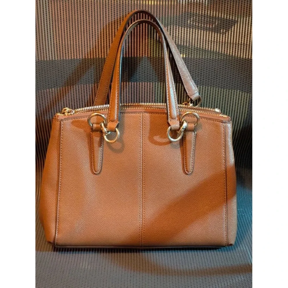 Coach Christie Carryall Small Pebbled Leather Satchel Cognac‎ F57523